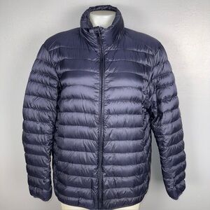 Uniqlo Ultra Light Down Puffer Jacket Women’s Large Dark Blue Quilted Packable